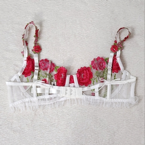 New!For Love and Lemons V-Day Floral  Embroidered Bra - Picture 9 of 12